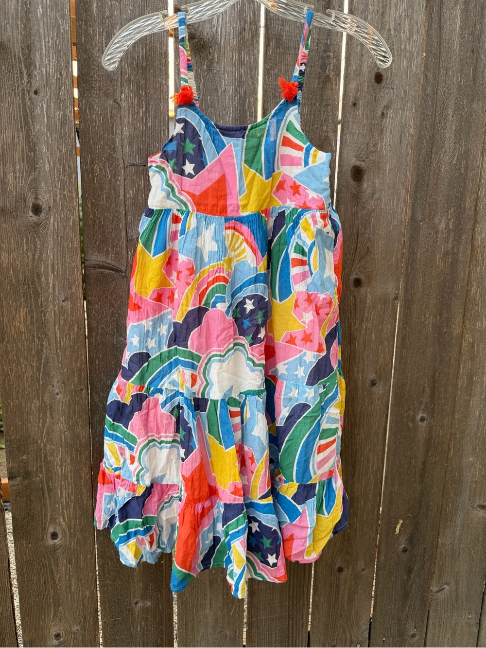 Girls 9-10y Boden Colorful Rainbow Pattern Gauze' Sundress Like New
